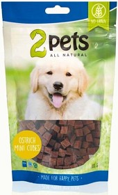 Bild på 2pets Dogsnack Ostrich/Struts MiniCubes 100 g