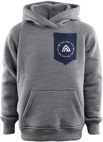 Bild på Aclima Junior FleeceWool Hoodie Grey Melange / Navy Blazer