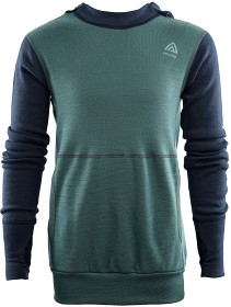 Bild på Aclima Junior WarmWool Hood Sweater North Atlantic / Navy Blazer / Reef Waters