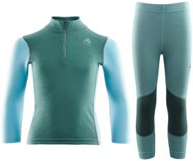 Bild på Aclima Paket Underställ WarmWool Mockneck + Longs Children North Atlantic/Reef Waters