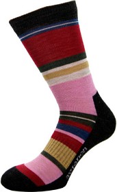 Bild på Avignon Lady Stripe Pink Merinoullsstrumpa
