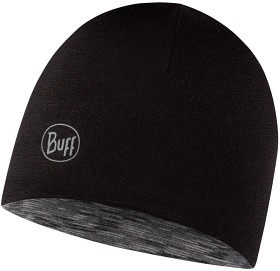 Bild på Buff Lightweight Merino Reversible Hat Junior Black-Graph Multistripes