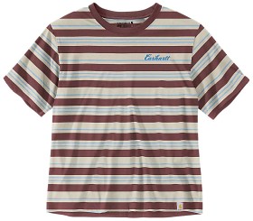Bild på Carhartt W's Fiber Series Striped S/S T-Shirt Barnwood Stripe
