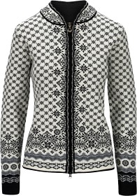 Bild på Dale of Norway W's Solfrid Jacket Off White/Black/Schiefer Grau