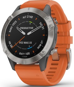 Bild på Garmin Fenix 6 Sapphire Titan with Orange Band