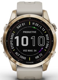 Bild på Garmin Fenix 7S Sapphire Solar Cream Gold Titanium