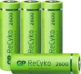 Bild på GP ReCyko AA-batteri 2600mAh, 4-pack Laddningsbart