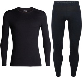 Bild på Icebreaker Paket Underställ Oasis LS Crewe 200 + Leggings 200 Herr Black/Monsoon