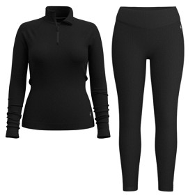 Bild på Smartwool Paket Underställ W's Classic Thermal Merino 1/4 Zip + Bottom Black