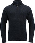 Devold Nansen Sweater Zip Neck Unisex Dark Blue Melange