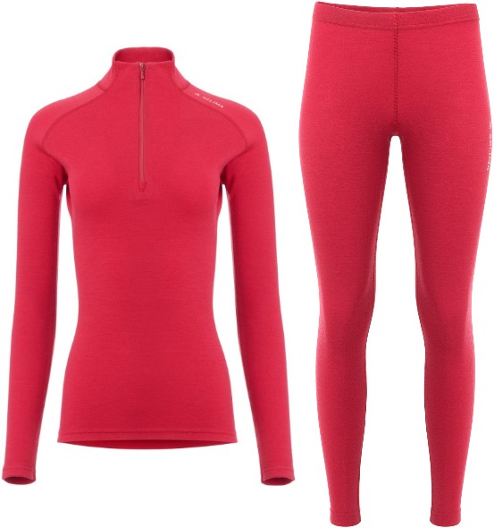 Aclima Paket Underställ WarmWool Mockneck + Longs Dam Jester Red