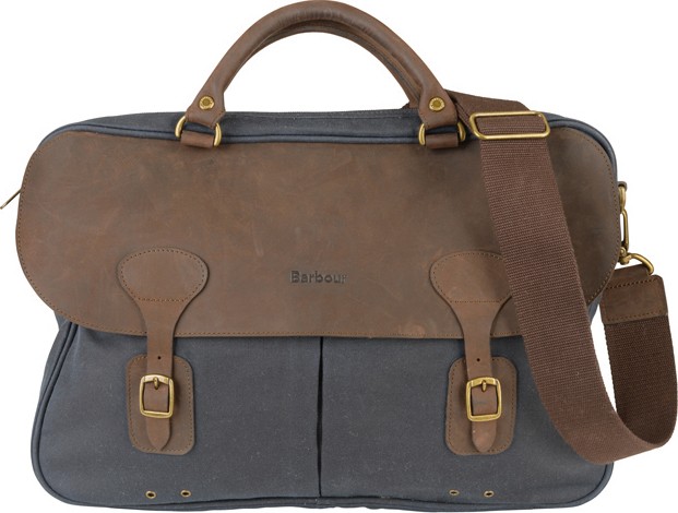 barbour wax leather briefcase navy