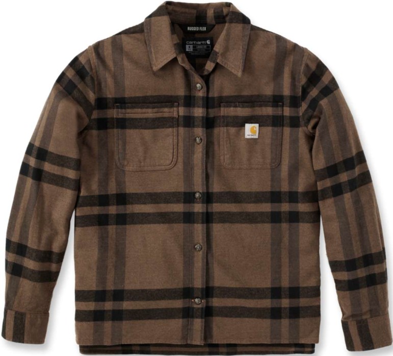 Carhartt W's Midweight Flannel L/S Plaid Shirt Carhartt Brown Heather (S)